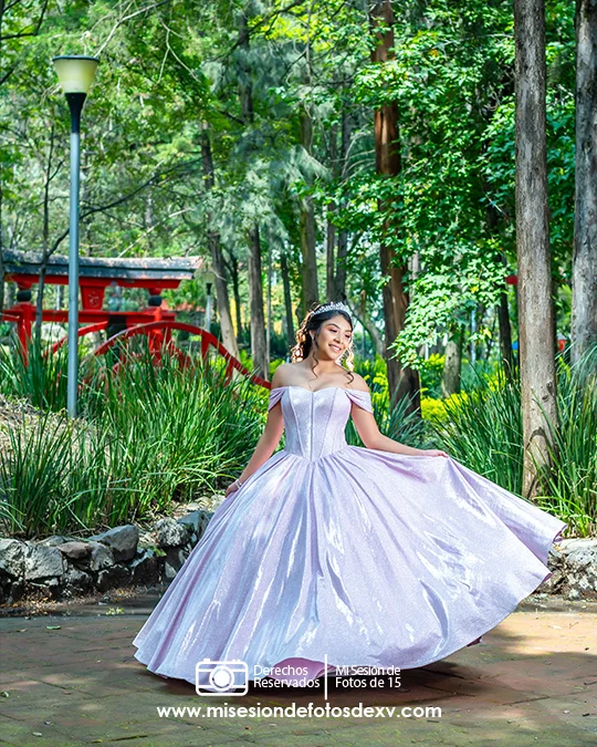 Sesión de fotos 15 años parque japonés cdmx